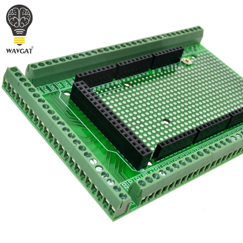 WAVGAT двухсторонний прототип печатной платы клеммный блок щит комплект для MEGA-2560 Mega 2560 R3 Mega2560 R3