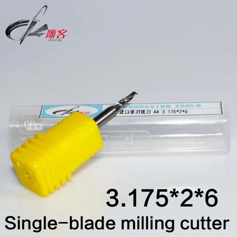 1pcs 3.175SHK Single Flute Spiral Tools Engraving Bits Cutter Solid