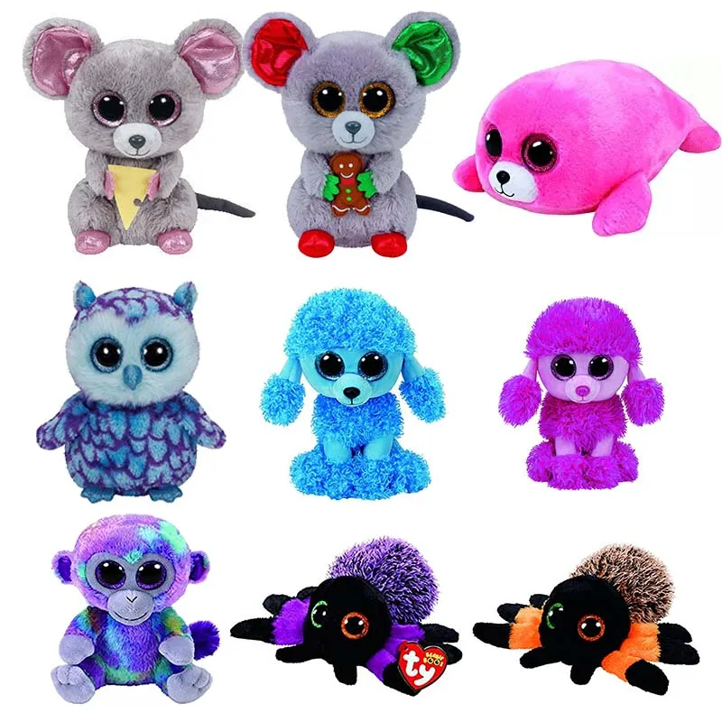 

Ty Beanie Boos 6" 15cm Mouse Owl Seal Koala Unicorn Dog Cat Sloth Plush Regular Soft Big-eyed Stuffed Animal Collection Doll Toy