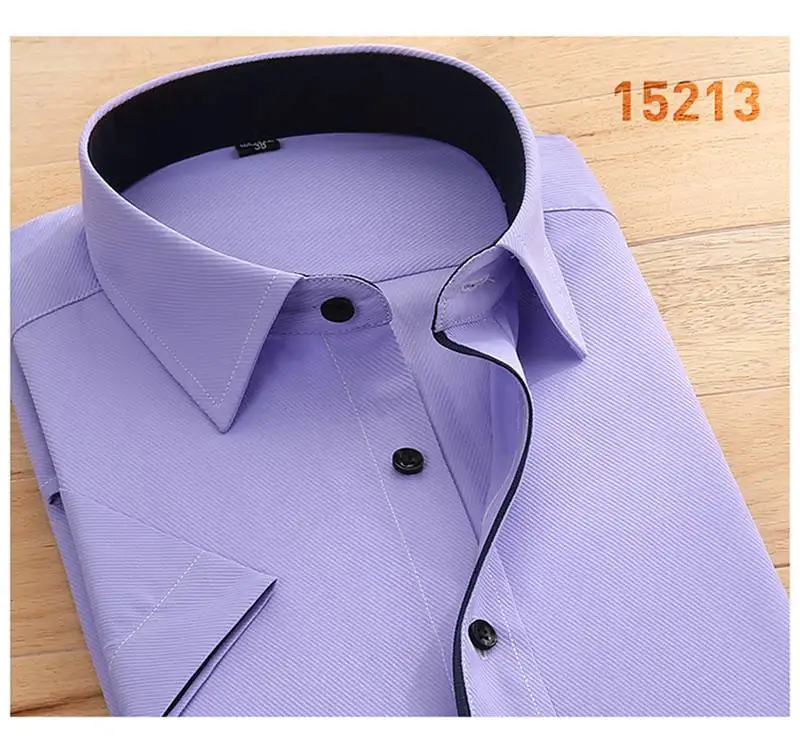 FAISIENS Мужская рубашка большого размера с коротким рукавом 11XL 12XL 13XL 14XL однотонные синие белые розовые мужские деловые повседневные короткие рубашки для мужчин