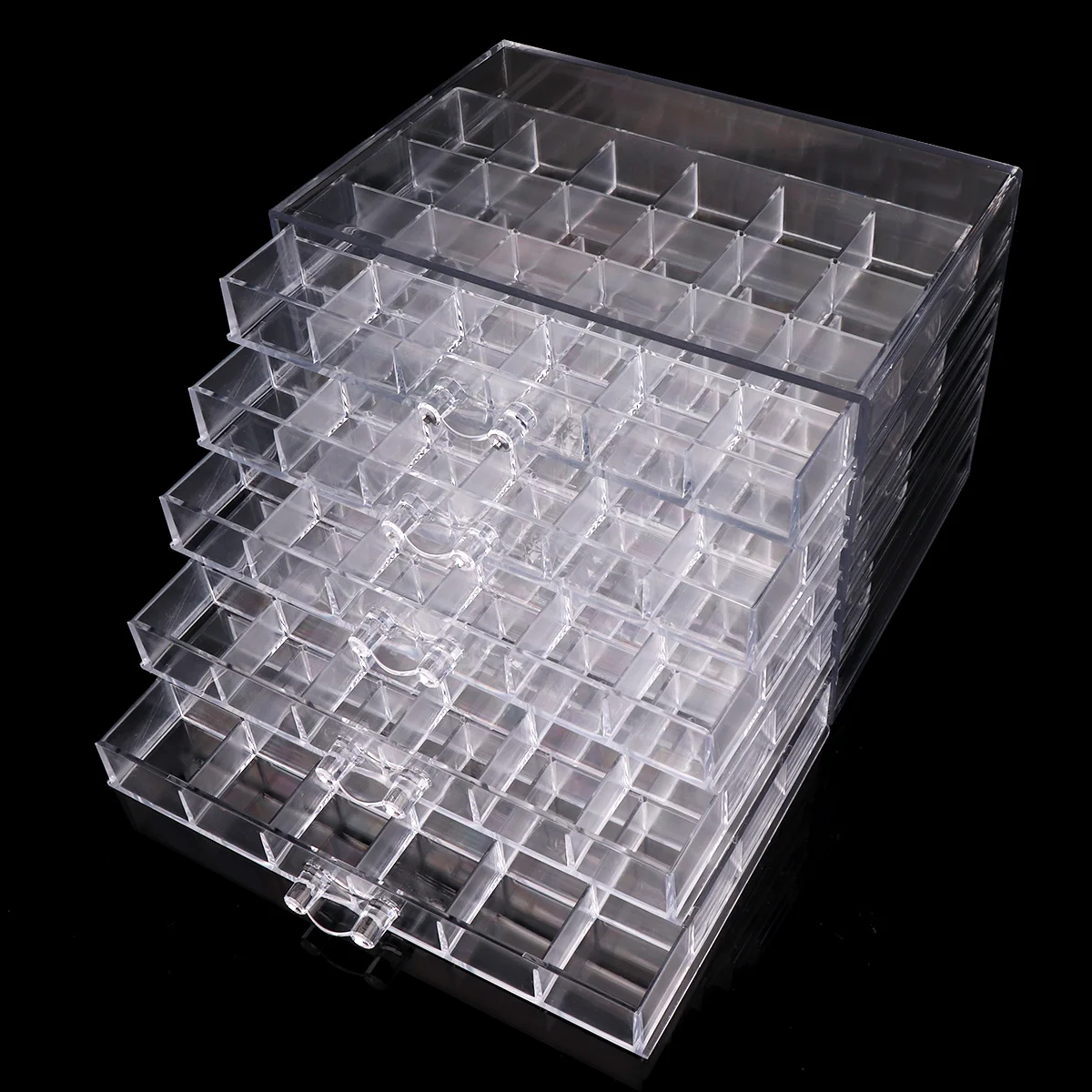 Monja 120 Grids decoración de uñas accesorios caja de almacenamiento transparente cuentas de diamantes de imitación herramienta de manicura de cristal Monja 120 Grids decoración de uñas accesorios caja de almacenamiento transparente cuentas de diamantes de imitación herramienta de manicura de cristal