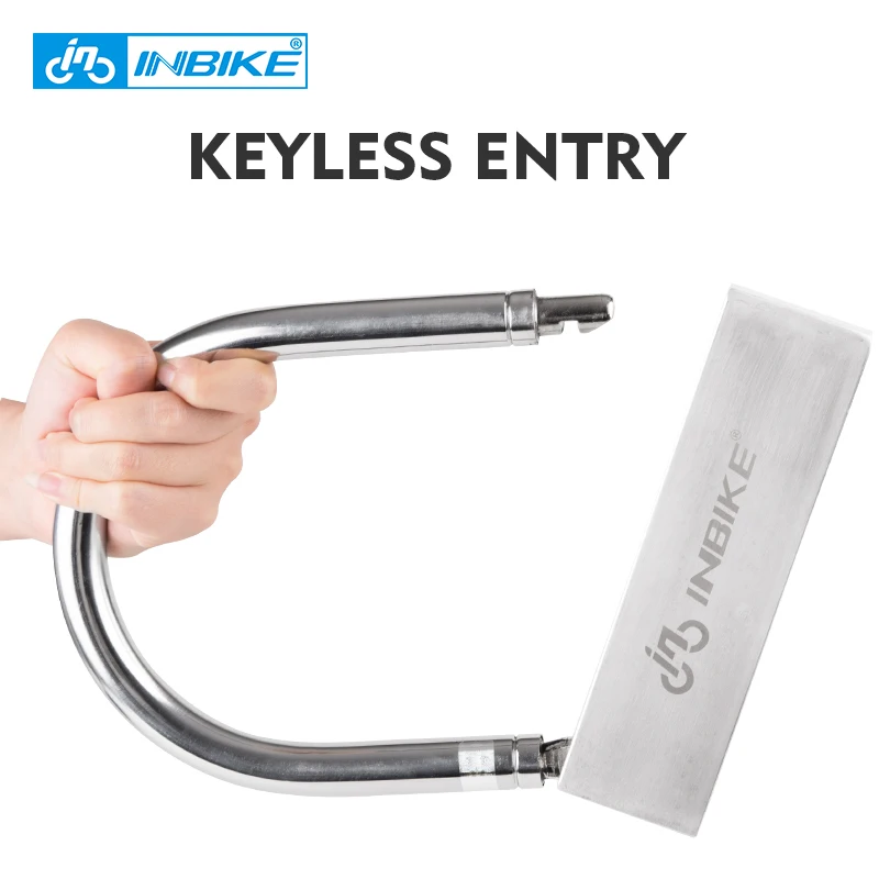 

INBIKE Bike Lock Bicycle Accessory Motorcycle Padlock Stainless Steel Card Magnetic Locks Scooter U Lock Mtb Bike Security Locks