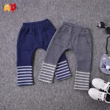 Ad качество Термальность брюки для маленьких мальчиков и девочек зимняя флисовая Обувь для мальчиков Дамские шаровары детская одежда младенческой малыша одежда