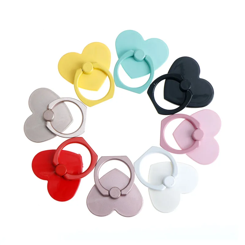 Universal 360 Degree Love Heart Shape Finger Ring Smartphone Stand Holder Phone Holder For IPhone IPad Xiaomi Huawei Samsung