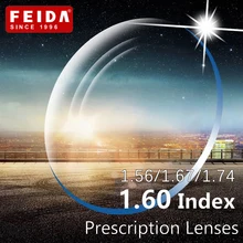 Feida 1,6/1,67/1,74 индекс рецептурные линзы смолы Асферические стекла линзы для близорукости, дальнозоркости, пресбиопические очки, линзы