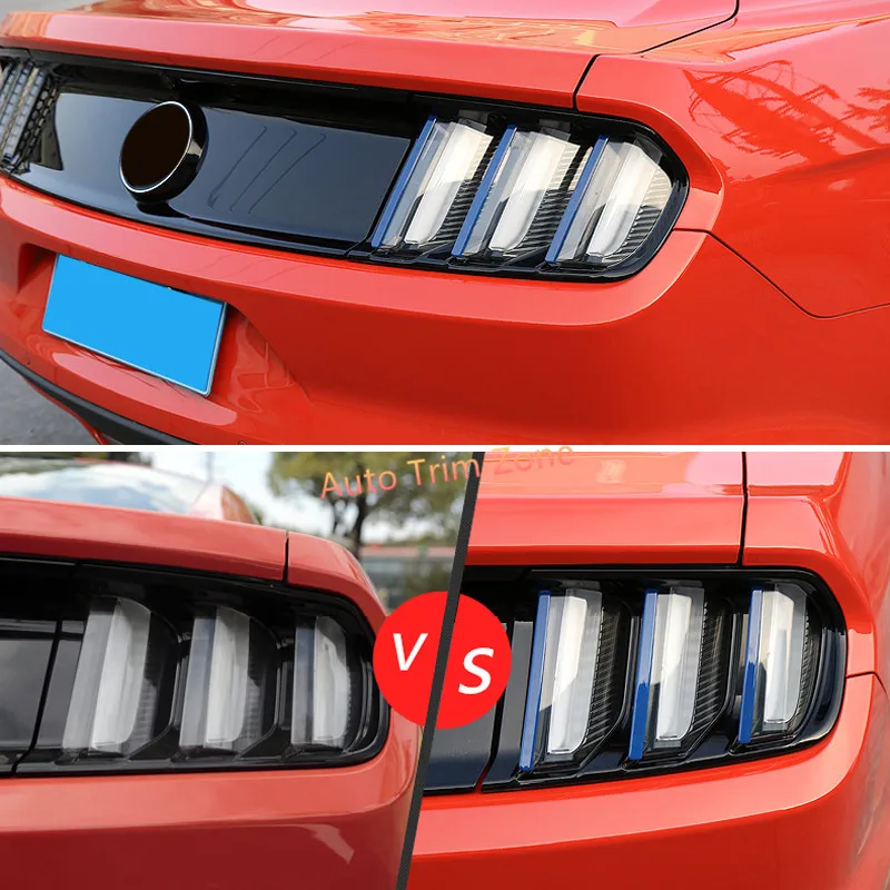 6*abs Blue Exterior Rear Tail Lamps Lights Cover Trim For Ford Mustang