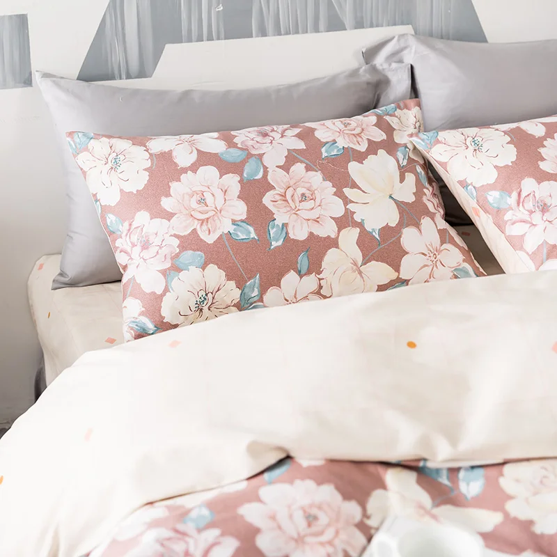 Waliicorners Cartoon 100% Cotton Bedding Set cute cat Duvet Cover Sets Soft Bed Linen Flat Bed Sheet Set Pillowcase 4PCS bed cover 43 5T6A5510