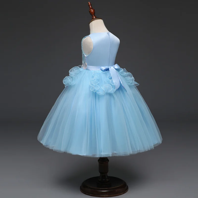 2018 Elegant Flower Girl Evening Dress Princess Party And Wedding Embroidery Kids Dresses For Girls Cute Tulle Children Costumes (7)