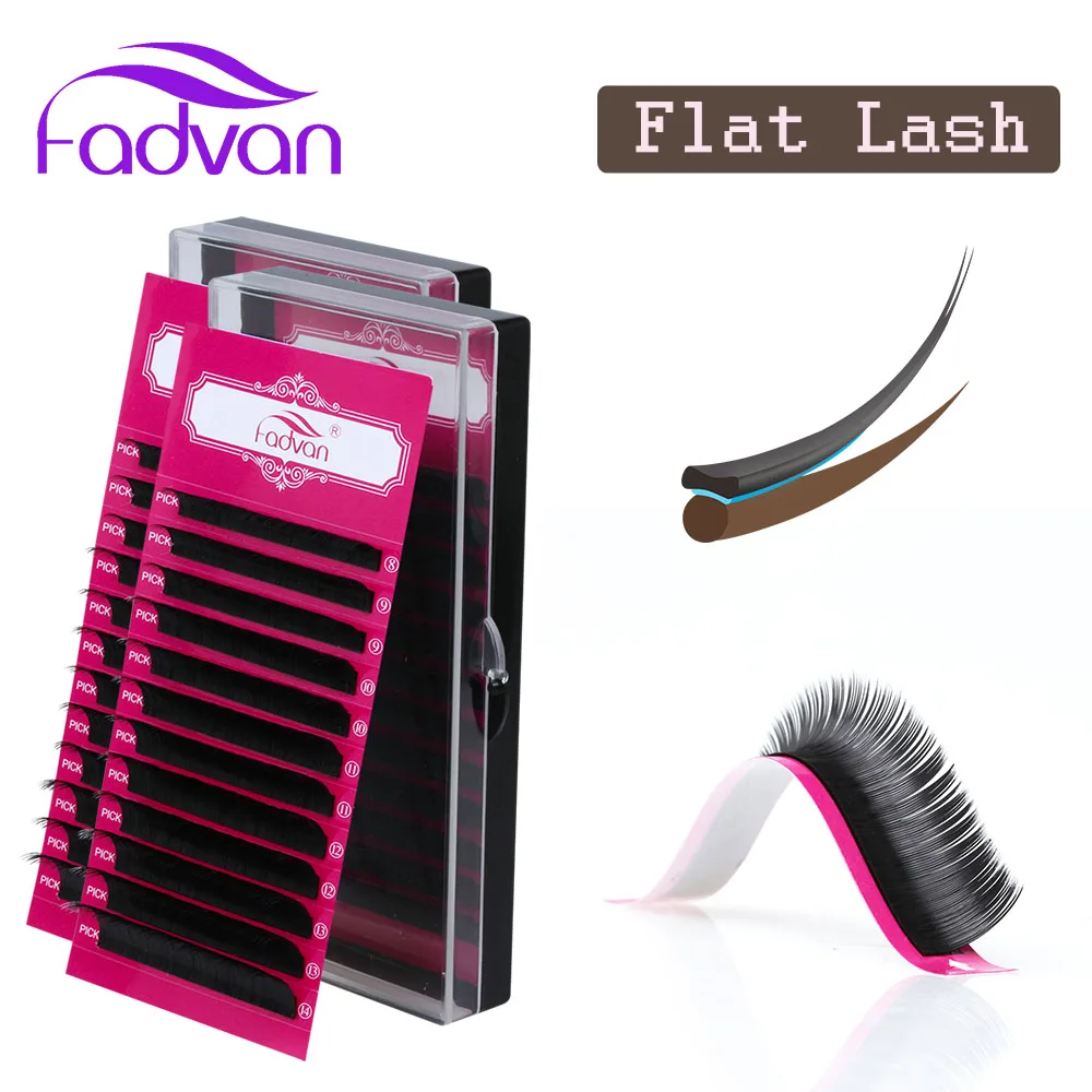 

Fadvan Individual Flat Eyelash Extensions Fake Lighter Matte Ellipse False Lash Extension Split Tips 0.15/0.20mm Thickness