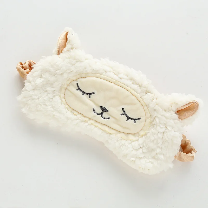 

Cute Little Wool Fluffy Plush Novelty Sleep Eye Mask Plush Eye Cover Sleeping Mask Cartoon Travel Blindfold Sleep Aid Eyepatch N