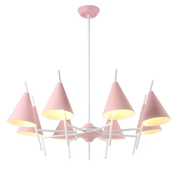 

Post modern pendant light colorful macaron pink green yellow droplight living room bedroom restaurant G9 lamp holder LED light