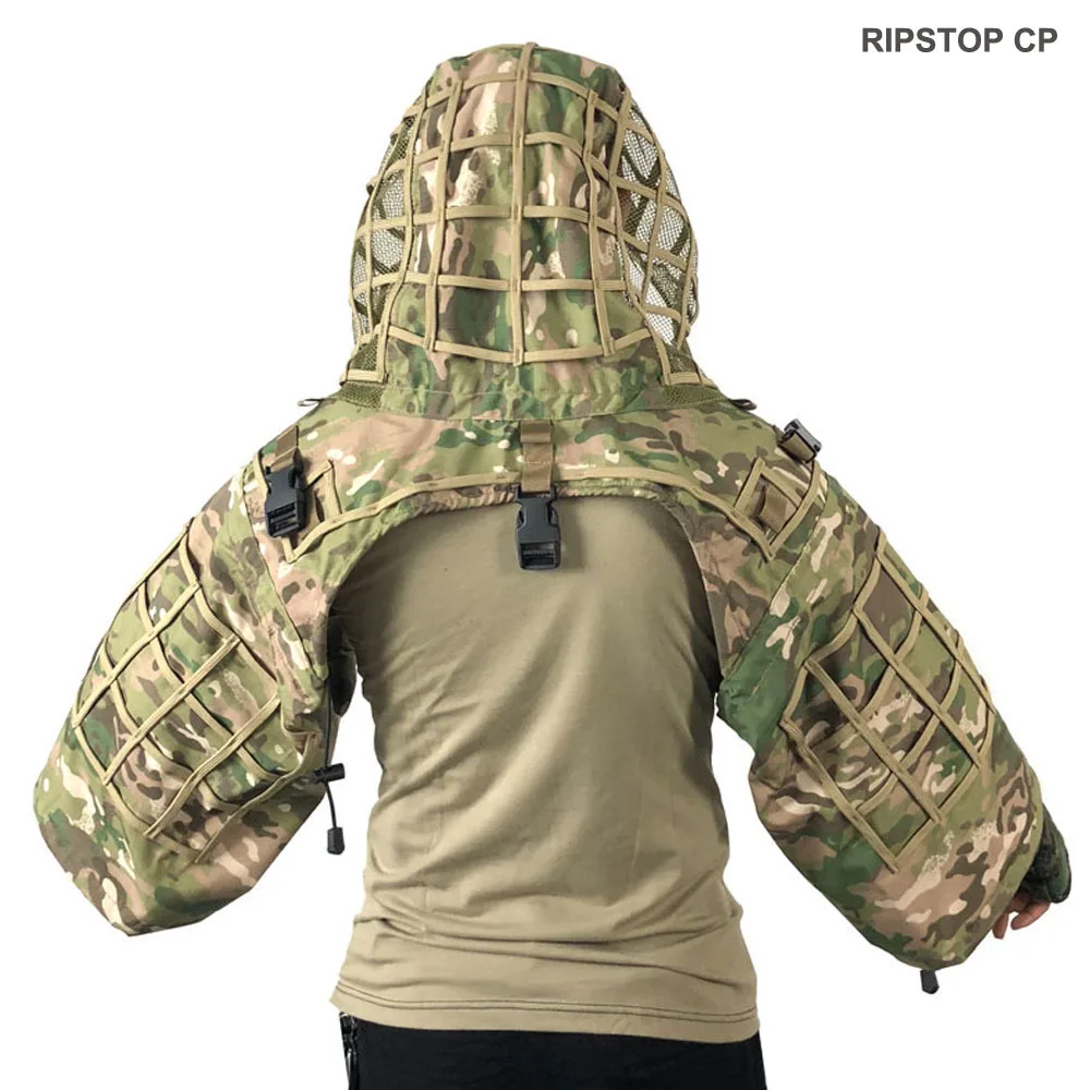 ROCOTACTICAL военный Снайпер Ghillie Viper Hood Combat Ghillie Suit Foundation Custom Ghillie Hood Jacket камуфляж, лесная местность - Цвет: RIPSTOP CP