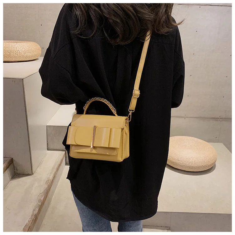 Роскошная брендовая маленькая квадратная сумка, модная Новая высококачественная женская дизайнерская сумка из искусственной кожи, сумка на плечо с бантом