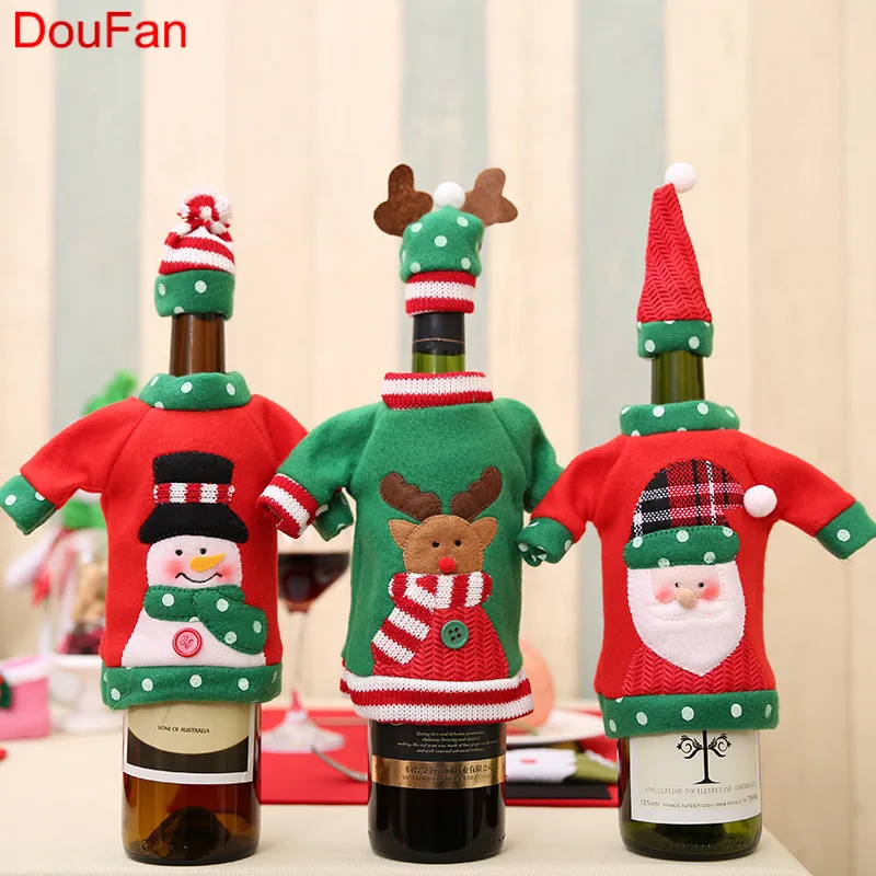 DouFan 1 шт. крышка для бутылки с красным вином новый год украшения рождественской