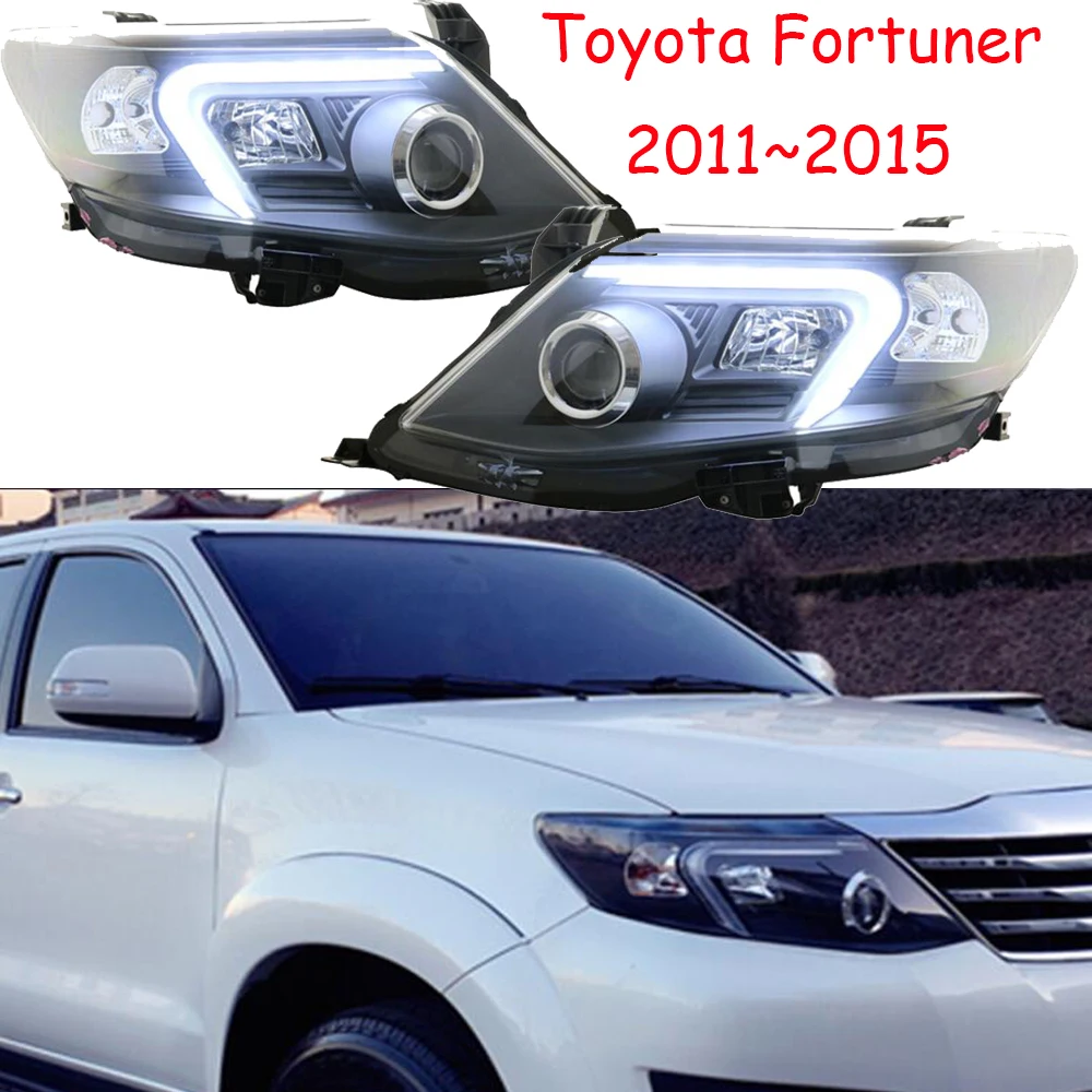 2pcs Car Styling head lamp For Fortuner headlight 2011 2012 2013 2014 2015year hid bulb DRL Bi