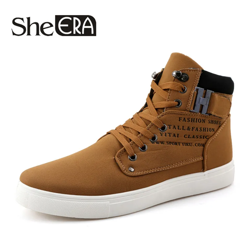 

Hot 2018 Spring Autumn Lace-Up Men's Canvas Shoes Big Size Man Buckle Casual Ankle Boots Winter Fashion Leather Shoes Mens Flats
