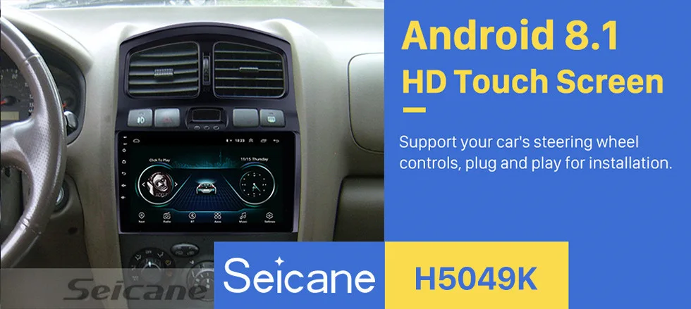 Seicane Автомобильный мультимедийный плеер Android 8,1 gps 2Din стерео для 2005 2006- hyundai Classic Santa Fe HD сенсорный экран головное устройство