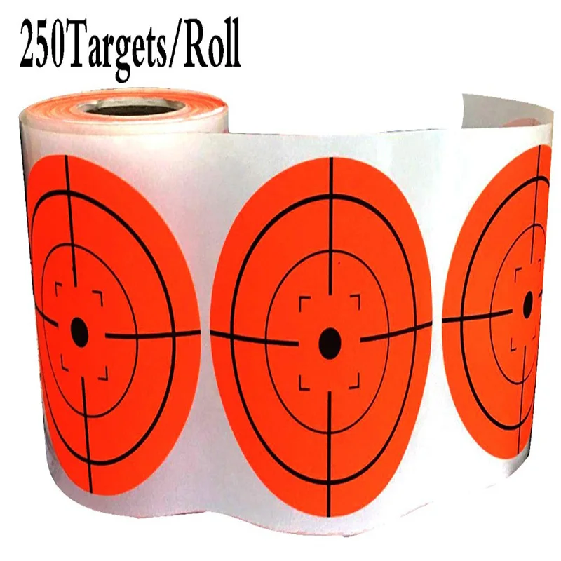 Флуоресцентная оранжевая бумага для мишени 3 дюйма 250 рулонов круговой бумаги