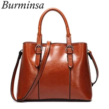 Burminsa, винтажные женские сумки из натуральной коровьей кожи, большая вместительность, женские сумки через плечо, женские сумки-тоут, новинка