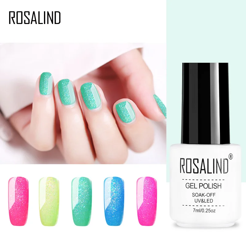 

ROSALIND Gel 1S Gel Nail Polish Colorful Shiny Diamond Nail Primer Nail Art UV&LED Soak Off Semi Permanent Gel Varnish