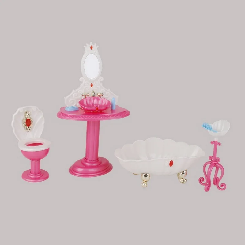 1/6 Scale Pink Princess Dolls House Furniture Bathroom Set for 29cm