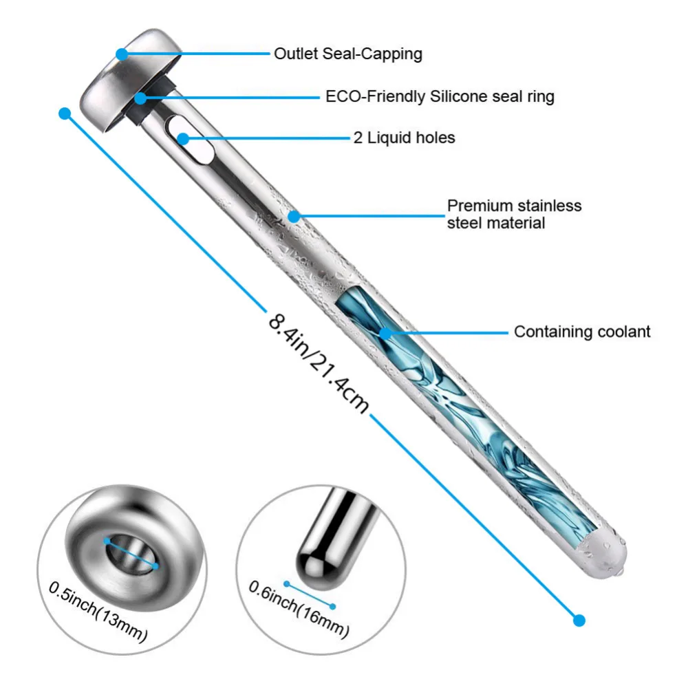 2 шт. охладитель для пива из нержавеющей стали, пивной охладитель Wiskey, охладитель для вина, охлаждающий стержень, барная палка, барная посуда, кухонные инструменты