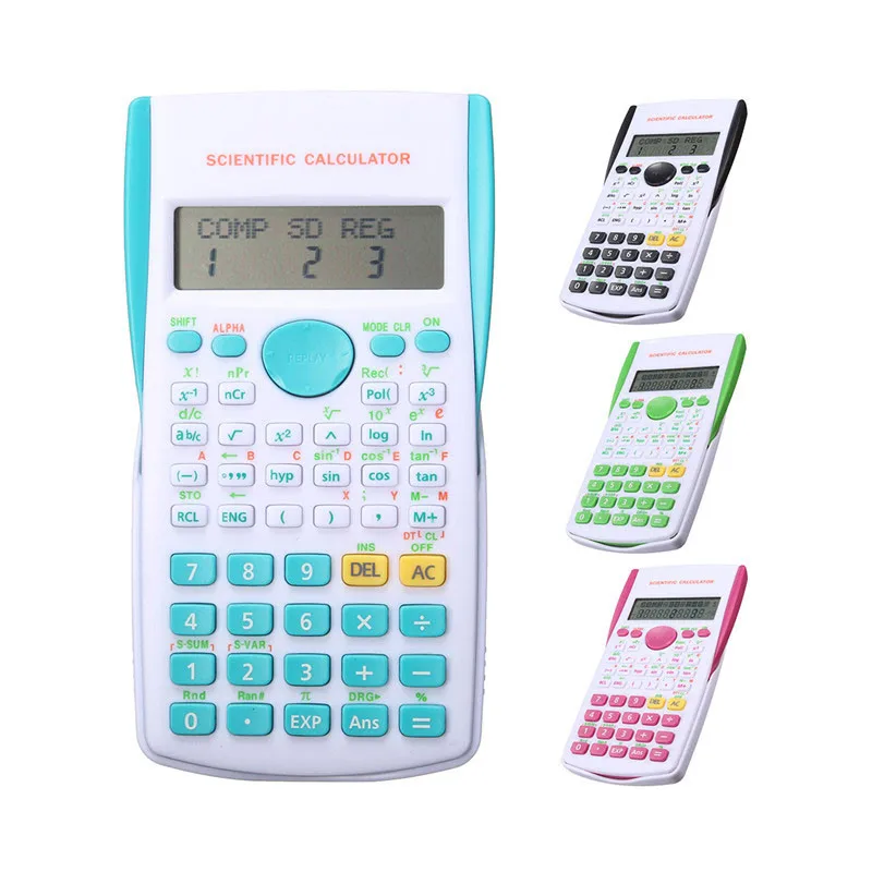 

12 Digital Scientific Calculator 2 Line School Student Function Calculator Display Multifunctional Counter Calculating Machine