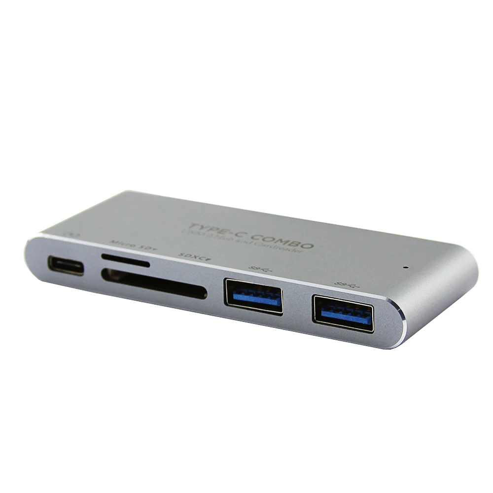 CHYI Type-C 3.1 USB 3.0 Hub Combo Micro SD/SD Card Reader Multi High Speed Portable HUB Splitter For Macbook Computer Accessorie