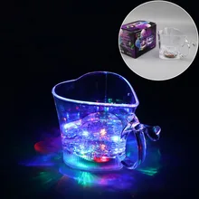 PREUP светодиодный цветной светящийся в форме сердца чашка для вспышки воды Индукционная световая чашка для пива прохладное вино Перевозка груза падения