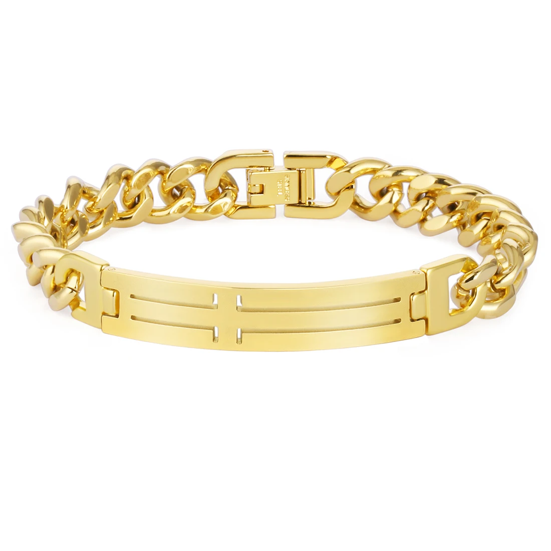 Золотой цвет цепи браслет для мужчин Мода нержавеющая сталь полые цепочка браслет ювелирные изделия Прямая SL012