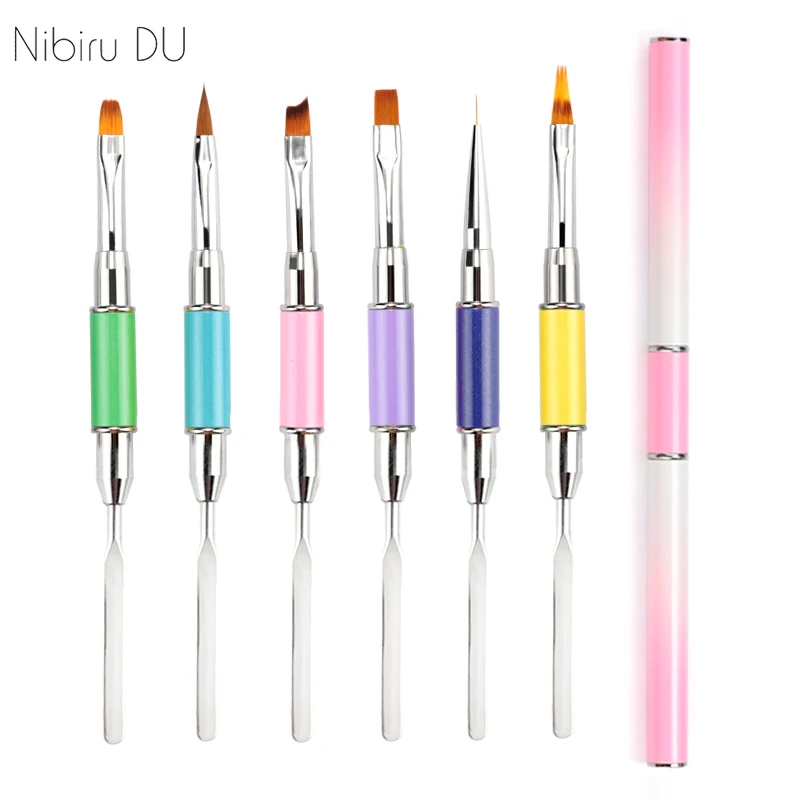 

Nail Art Acrylic UV Poly Gel Extension Builder Drawing Painting Liner Pen Gel Removal Stick Nail Brush Dual-ended Slice Tool