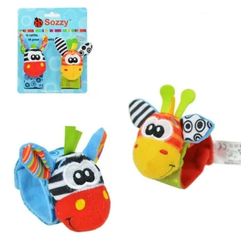 

Wrist Band Rattle Foot Socks Ring Bell colorful Infant Baby Developmental Toy Plush Newborn Soft Doll Cute 25pair=50pcs YH1392