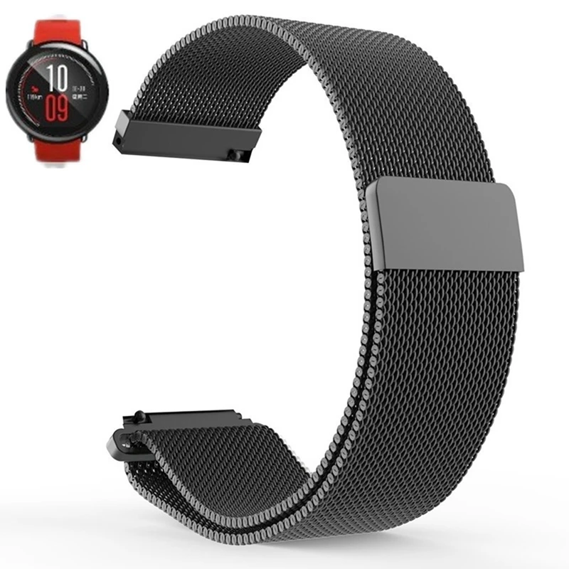 

HANGRUI Milanese Loop Stainless Steel Strap For Xiaomi Huami Amazfit 2 Sport Watch Band 22MM metal strap For Samsung Gear S3