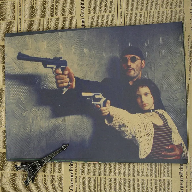 

Vintage Classic Movie Leon Series The Professional Poster Stickers Retro Kraft Paper Room Decoration Painting Wall Sticker Gift
