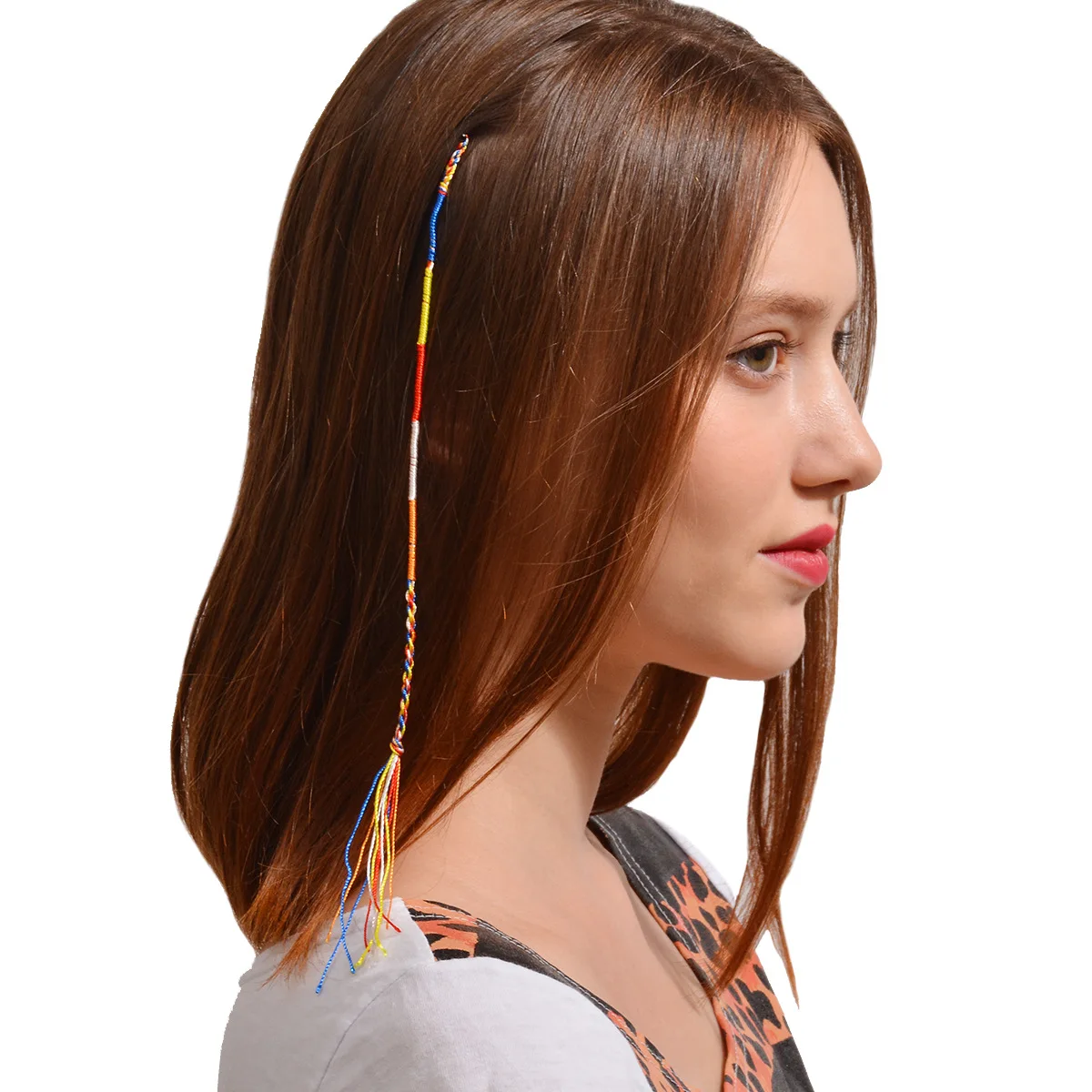 1PC Bohemian vintage ethnic style handmade cotton woven rope tassel hair band