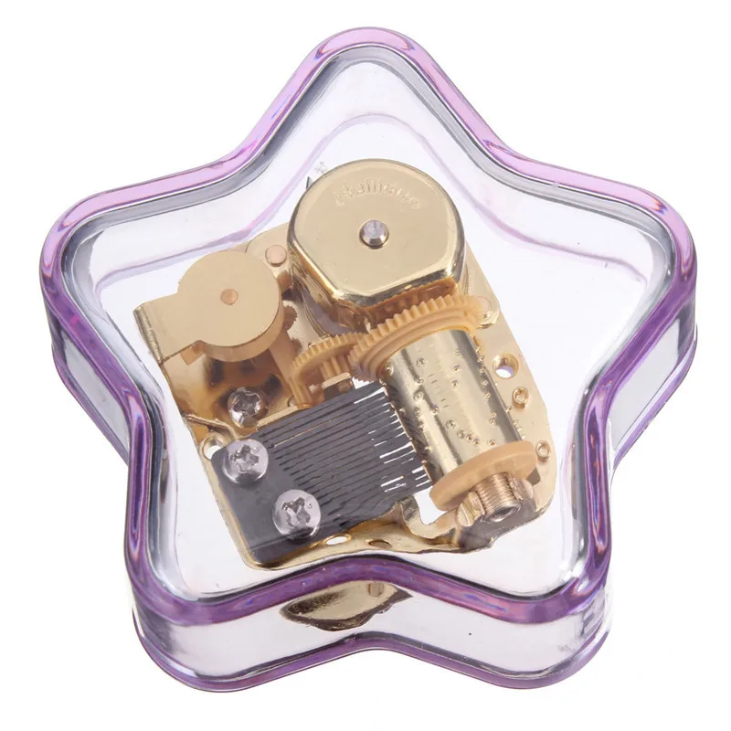 

Vintage Clear Round Mini Star Music Box Castle In The Sky Music Box Hand Cranked Birthday Gift Home Decoration Crafts Kid Girls