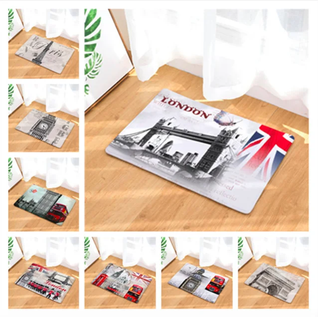 

Vintage London Big Ben Doormat Bath Kitchen Carpet Decorative Anti-Slip Mats Room Car Floor Bar Rugs Door Home Decor Gift