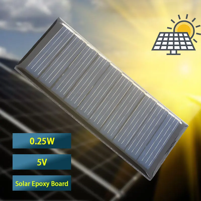 

Mini 0.25W 5V Solar Panel Power Panel System DIY Battery Cell Charger Module Portable Panneau Solaire Energy Board 30*60MM