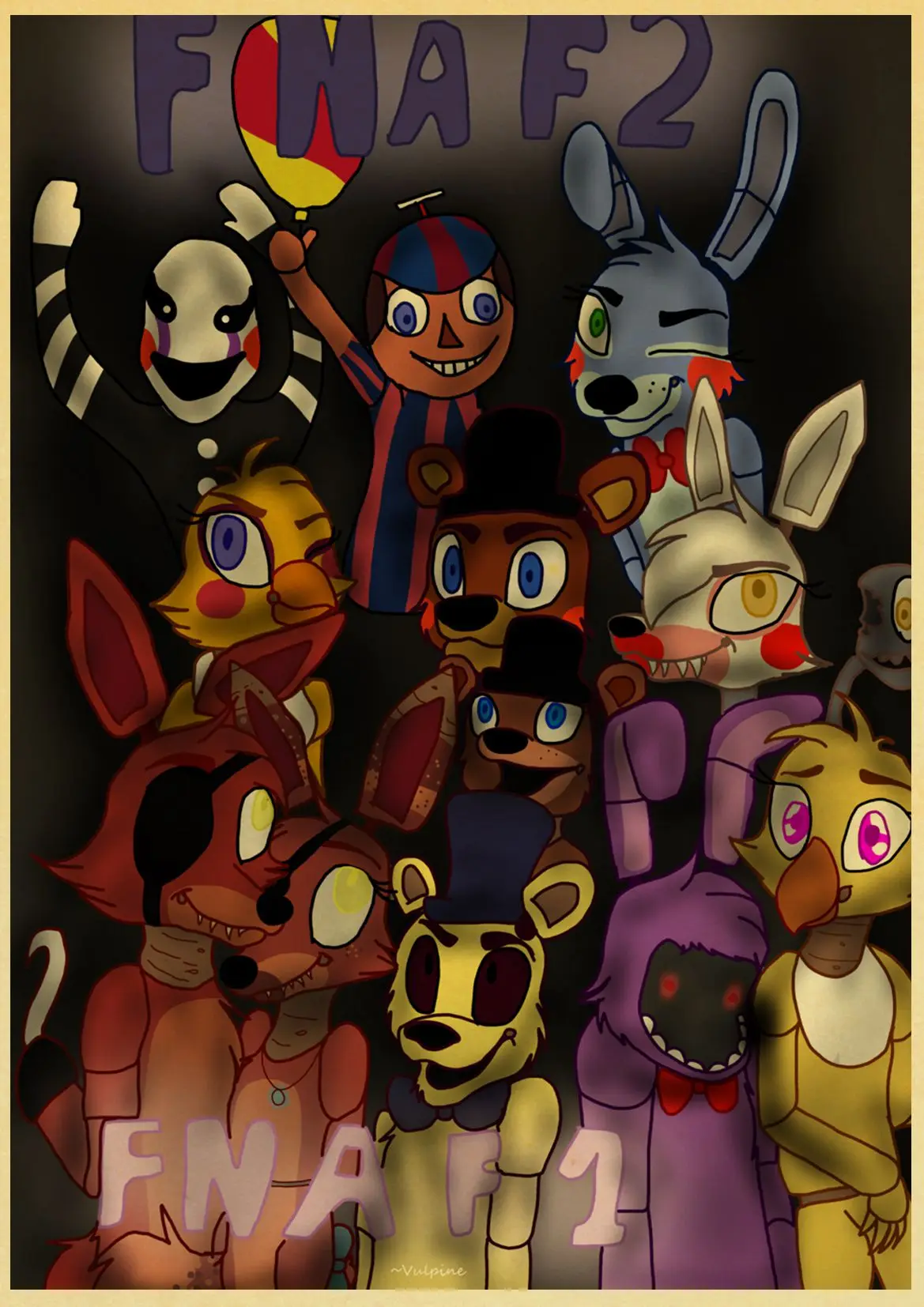 Игра Five Nights at Freddys ретро постер украшение для дома наклейки на стену|Рисование и