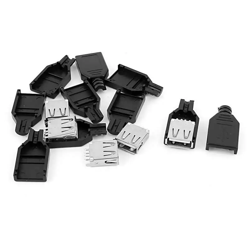 4 контактный разъем USB типа А с черной пластиковой крышкой|4 pin female connector|4 femaleconnector