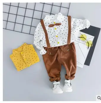 

2017 New Korean version of the child suit plaid long-sleeved shirt suitable for children 0-2 years old multicolor optional