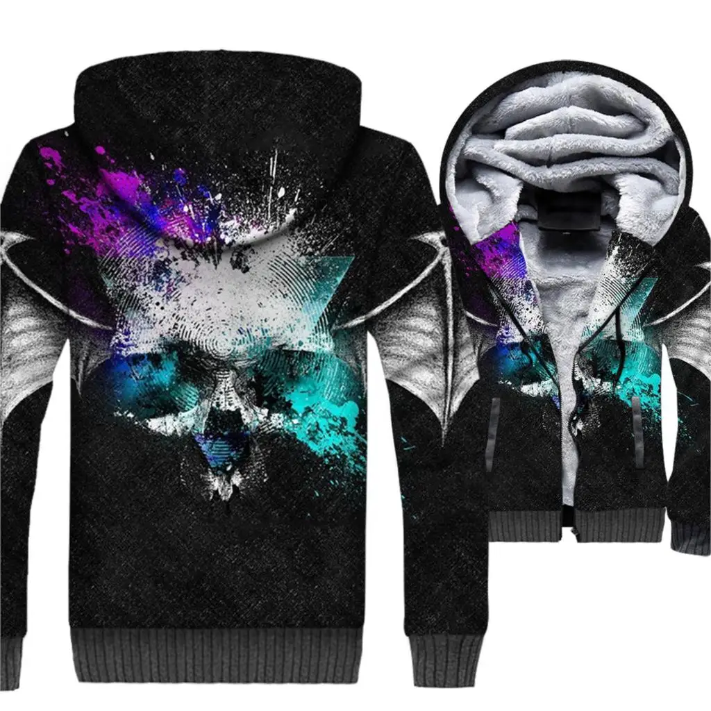 Mask Skull Print Hoodies 2018 New Fashion 3D Men's Jacket Gothic Thick