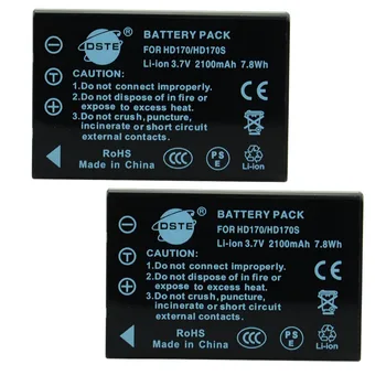 

DSTE 2PCS HD170 Rechargeable Battery for Drift Innovation HD170 HD-170 Stealth Digital Camera