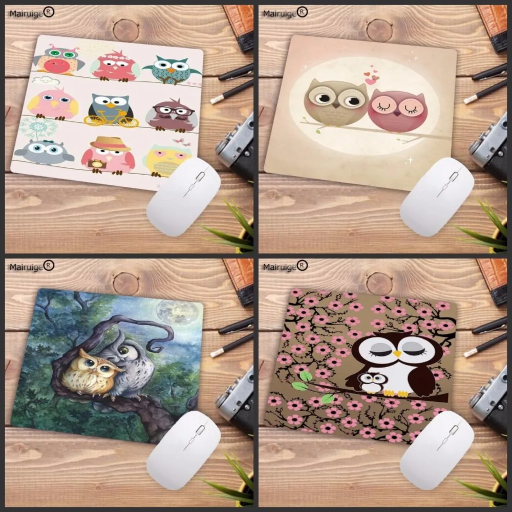 

Mairuige Cartoon Funny Cute Owl Animal Mousepad Decorate Your Desk at Home And Office Desk Gming Mouse Pad Size (22x18x0.2cm)