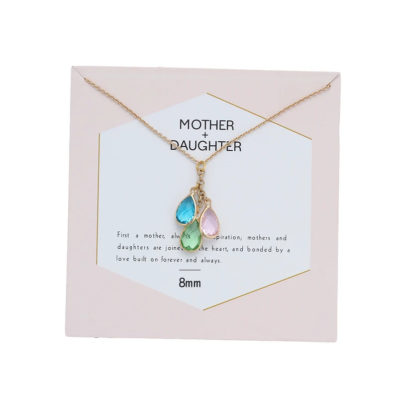 Wish Card Three Water Drop Chain колье медная подвеска ювелирное изделие для дочери на день