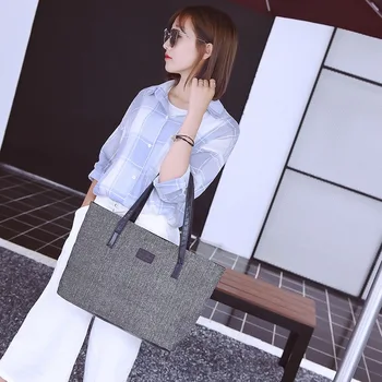 

Fashion Women Canvas Shopping Bag Solid Color Female Cotton Cloth Shoulder Bag Eco Handbag Tote Reusable Grocery Big Shopper Bag