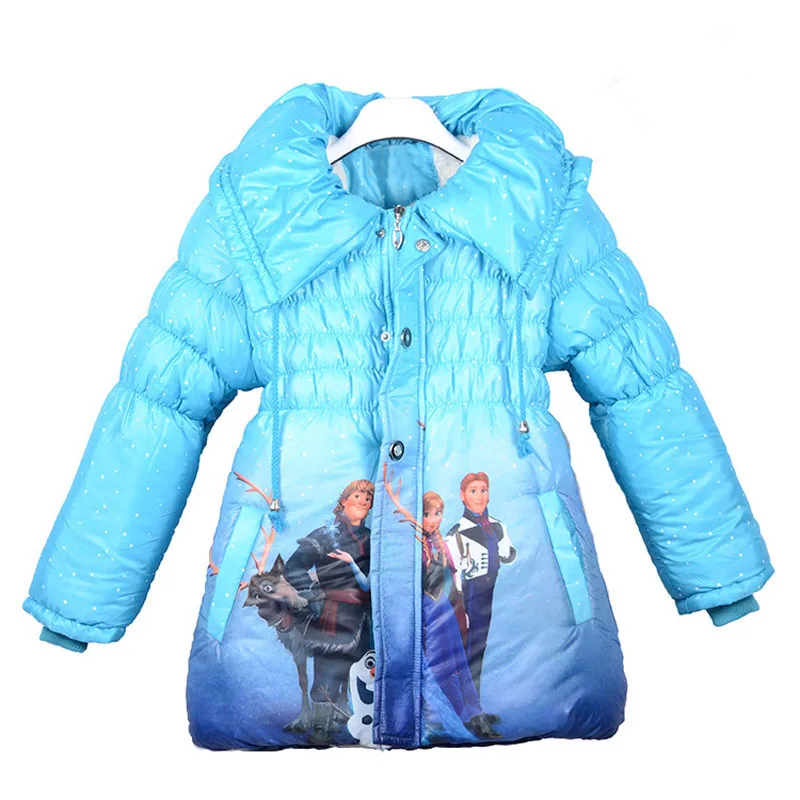 

fashion Winter Girls Coat Long Sleeve Snow Queen Outwear Coat Cotton Paddad baby Kids Clothing Outfits Jackets for children