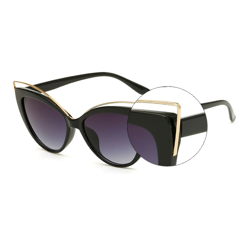 Женские солнцезащитные очки "кошачий глаз", роскошные фирменные дизайнерские очки, женские солнцезащитные очки с градиентными линзами для женщин