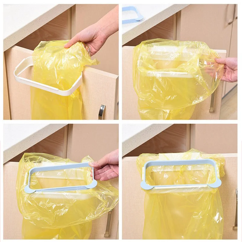 ABS Cupboard Hanging Organizer Rack Cabinet Door Garbage Bags Holder Kitch  Trash Organizer Hook Kitchen Accessories (1)