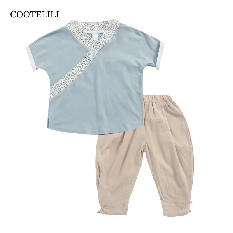 COOTELILI الاطفال الفتيان الملابس مجموعات طفل فتاة الملابس قصيرة الأكمام الأطفال مجموعات تنفس طفل بنين الصيف الملابس